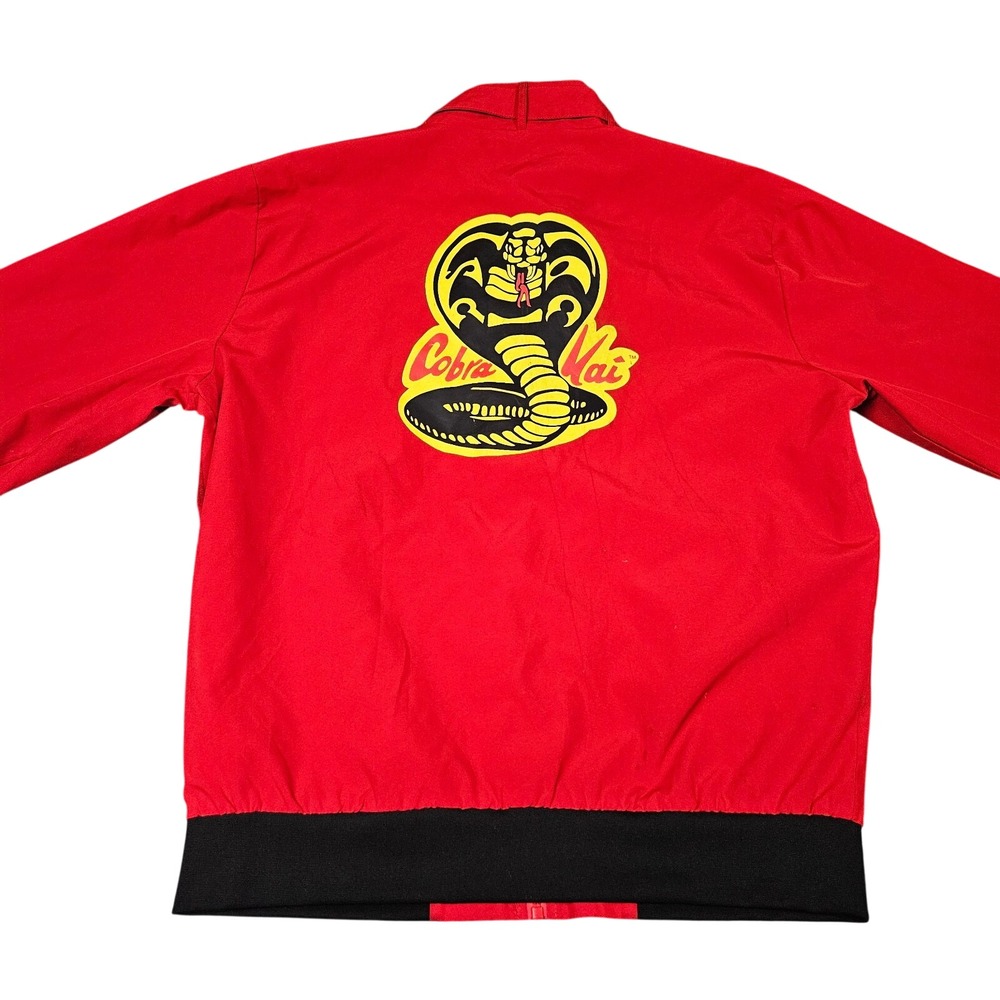 Spirit Halloween Cobra Kai Jacket Mens Large Red Karate Kid Costume Bomber